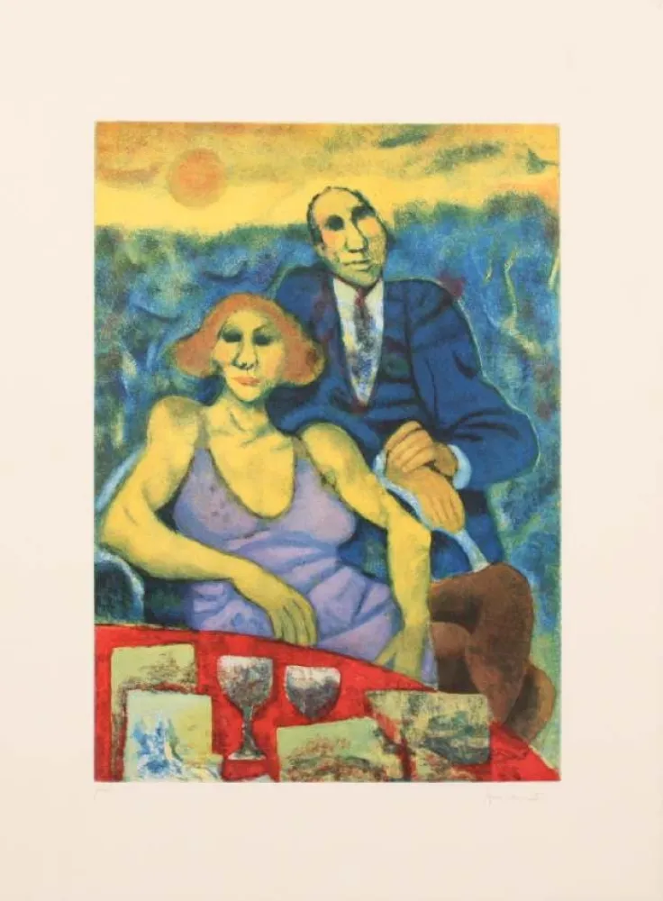 蚀刻版画 Squillantini - POMERIGGIO D'ESTATE