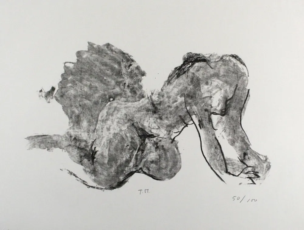 石版画 Stadler - Liegender Akt