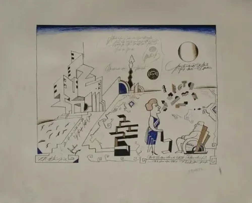 石版画 Steinberg - Bauhaus circa 1970