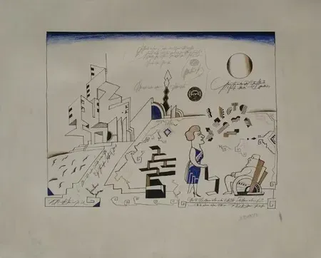 石版画 Steinberg - Bauhaus circa 1970