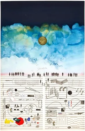 石版画 Steinberg - Saul Steinberg, Rare Handsigned Lithograph, Nights of the Foundation, 1970