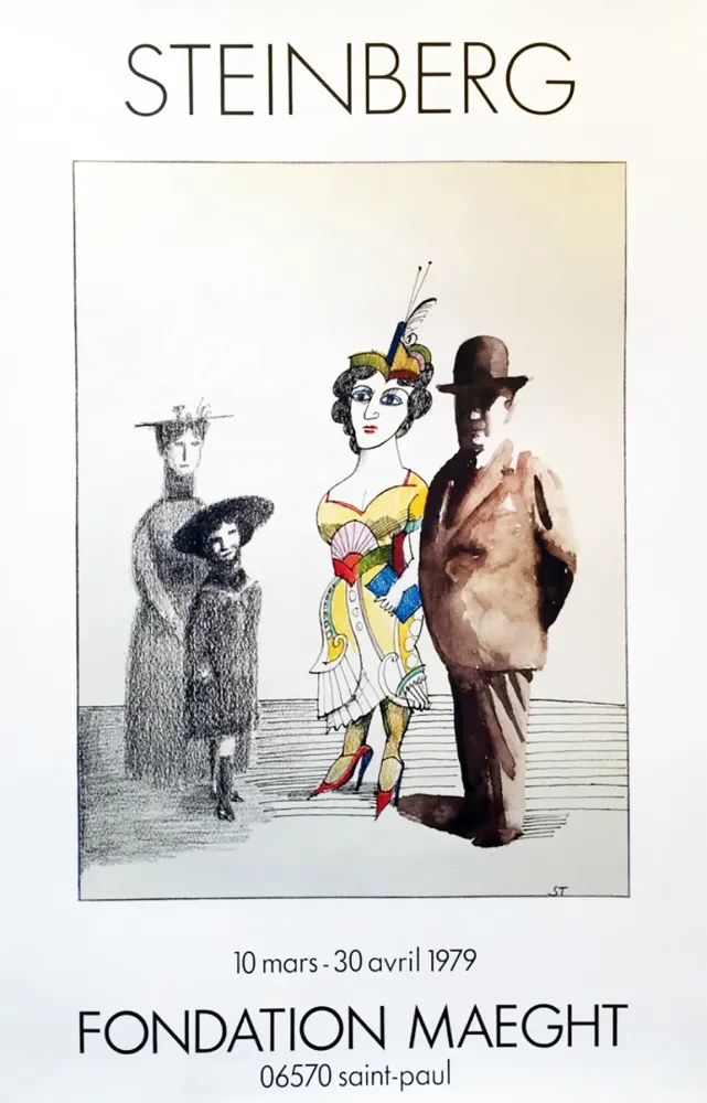 海报 Steinberg - STEINBERG 1979. Fondation Maeght 10 mars - 30 avril 1979.