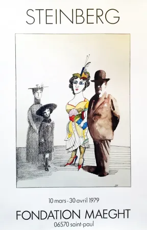 海报 Steinberg - STEINBERG 1979. Fondation Maeght 10 mars - 30 avril 1979.