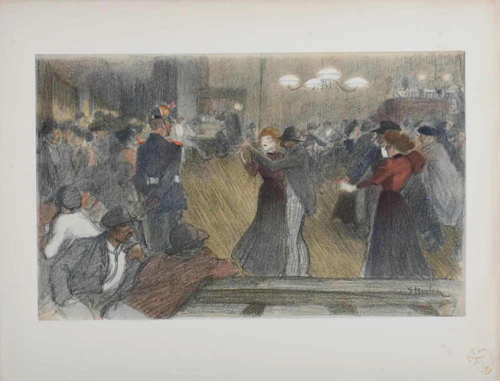 石版画 Steinlen - Bal des Barrières, 1897
