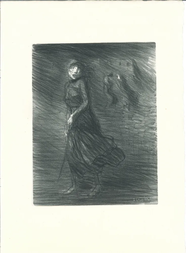 石版画 Steinlen - Dans la rue