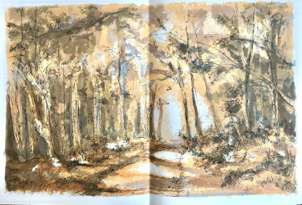 石版画 Steinlen - Forêt voisine