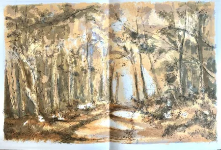 石版画 Steinlen - Forêt voisine