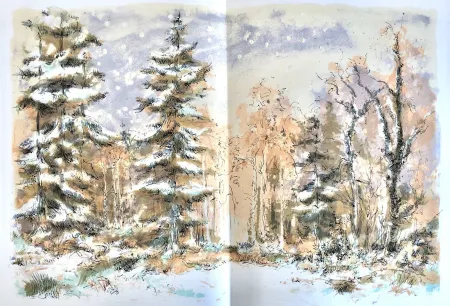 石版画 Steinlen - Forêt voisine