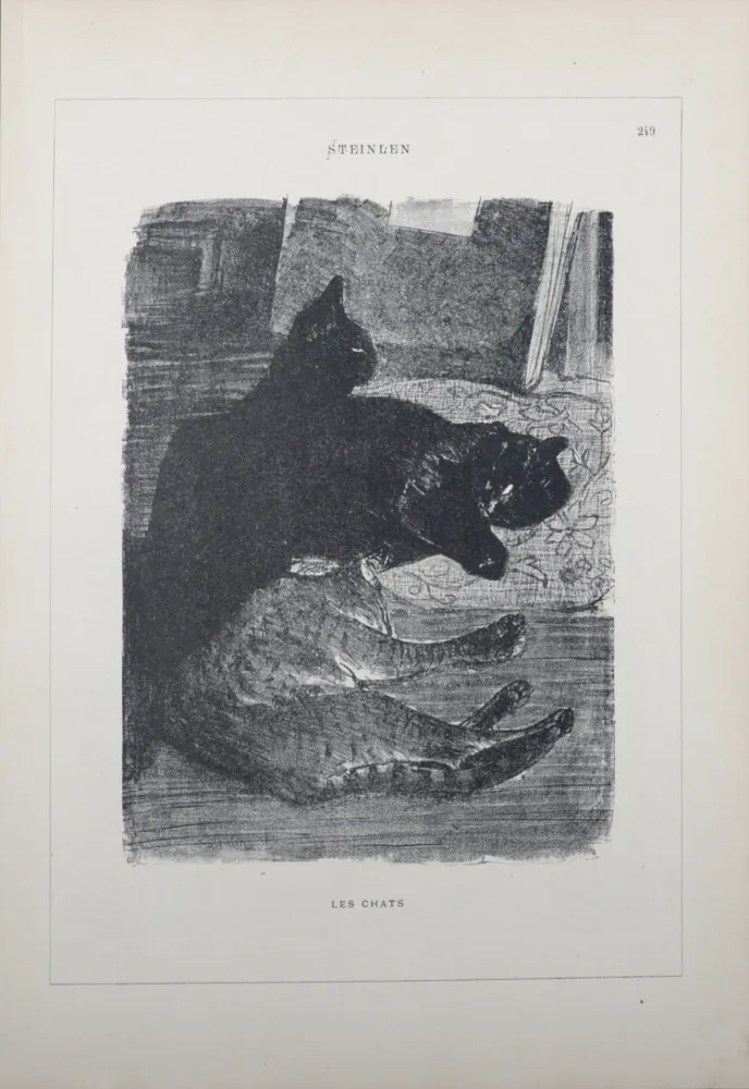 石版画 Steinlen - Les Chats
