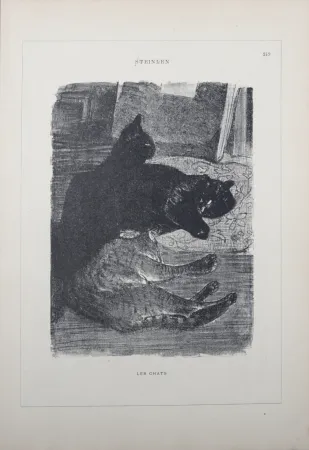 石版画 Steinlen - Les Chats