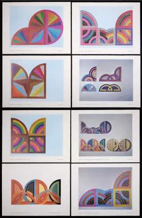 胶版印刷 Stella - An Exhibition of Recent Paintings and Drawings (Study for painting), 1968 - Set of 8 Offset prints