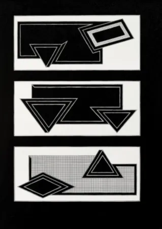 石版画 Stella - Black Stack