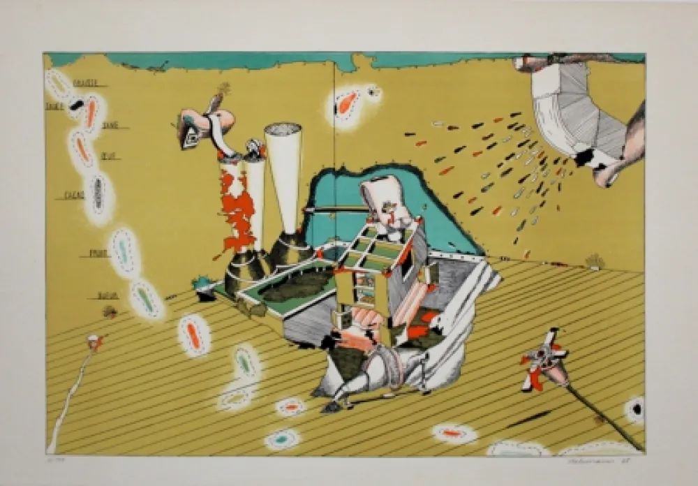 石版画 Stelzmann - Gastronomic Fantasy