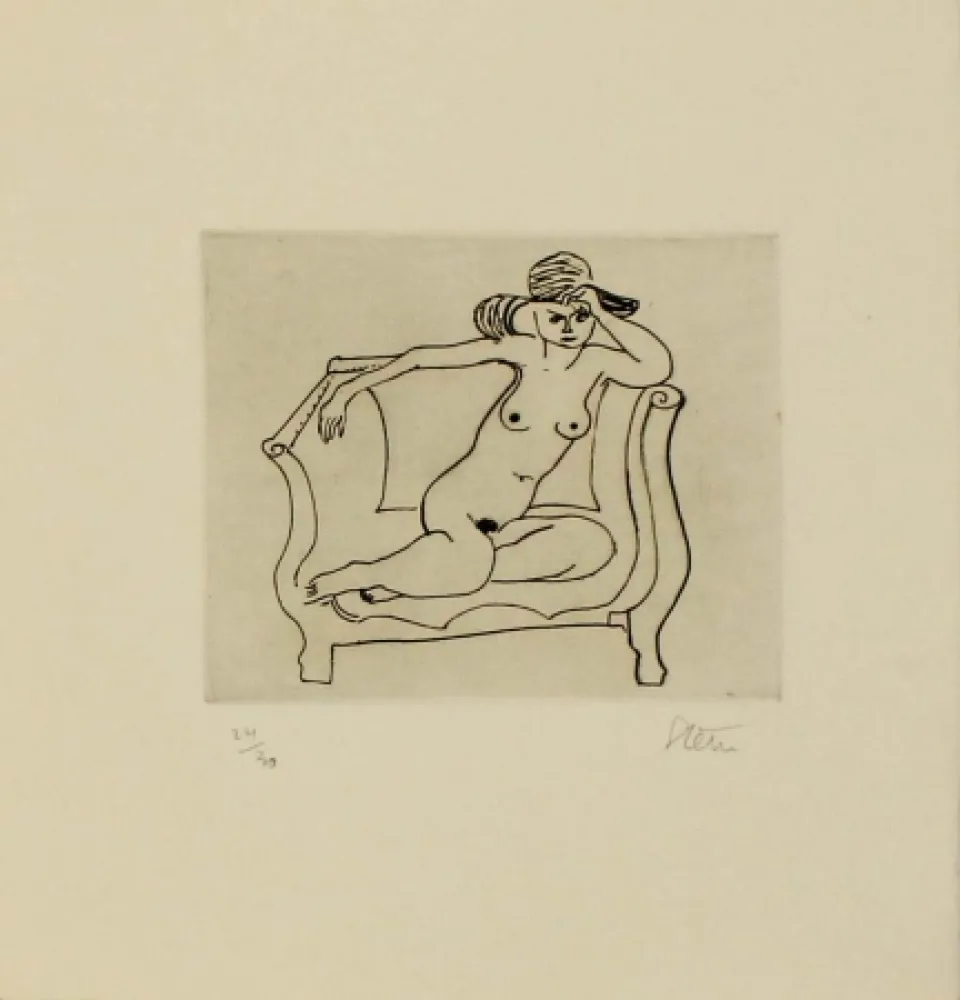 版画 Stern - Dame au salon