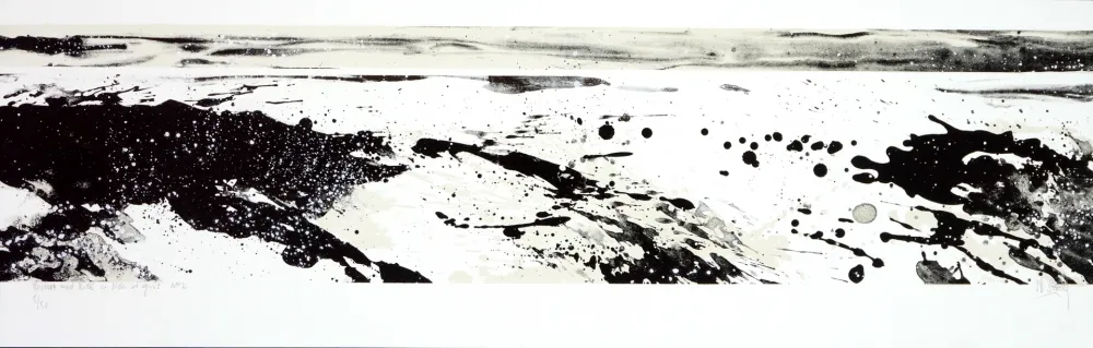 石版画 Stholl - Roches & roll à contre vague 2 / N&B