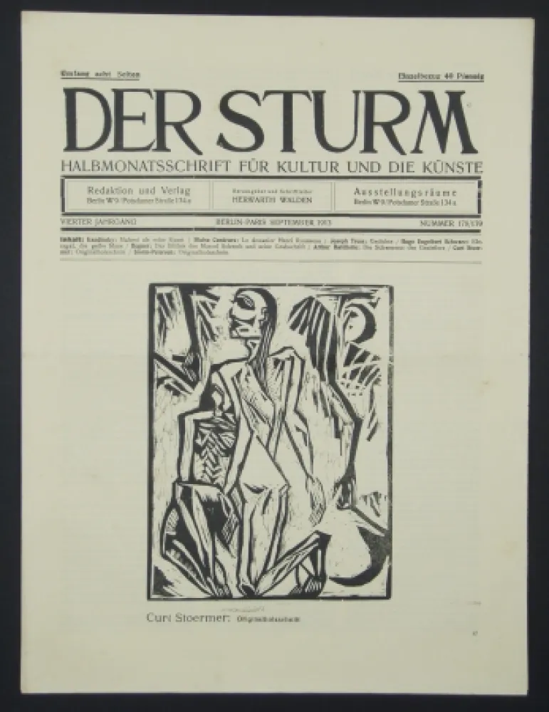 木刻 Stoermer - Knieender Mann (Kneeling Man)