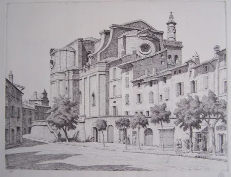版画 Strang - Uzès, Southern France