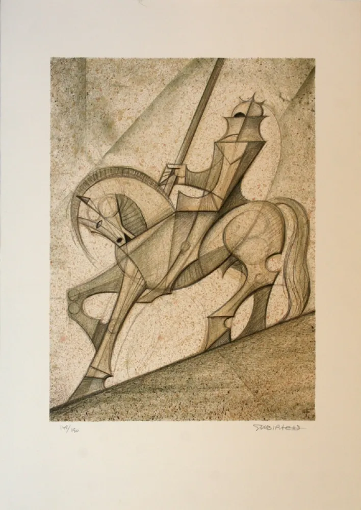 石版画 Subirachs - Sant Jordi