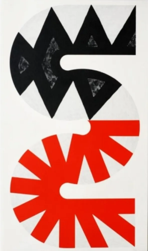 石版画 Sugai - Rouge et noir