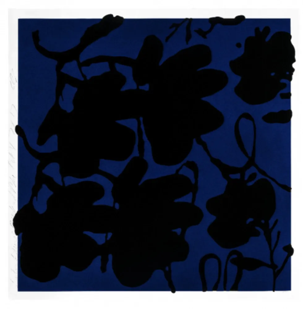 丝网印刷 Sultan - Lantern flowers (Black & blue)