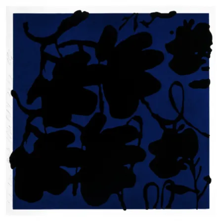 丝网印刷 Sultan - Lantern flowers (Black & blue)