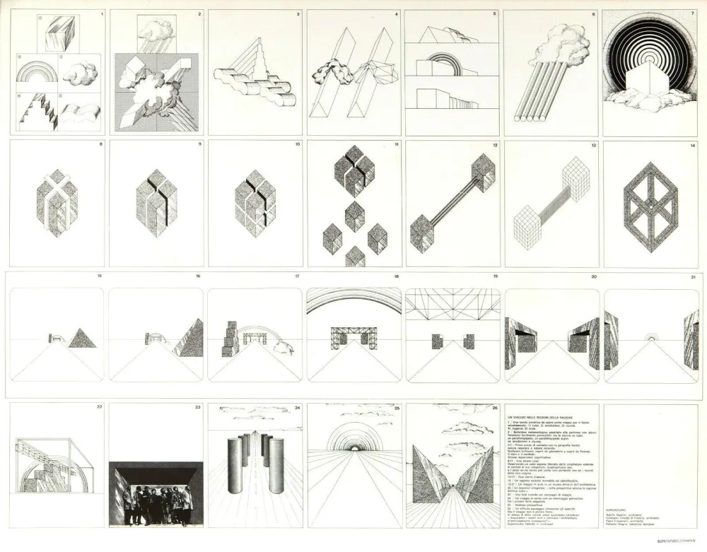 石版画 Superstudio - Viaggio nelle regioni della ragione
