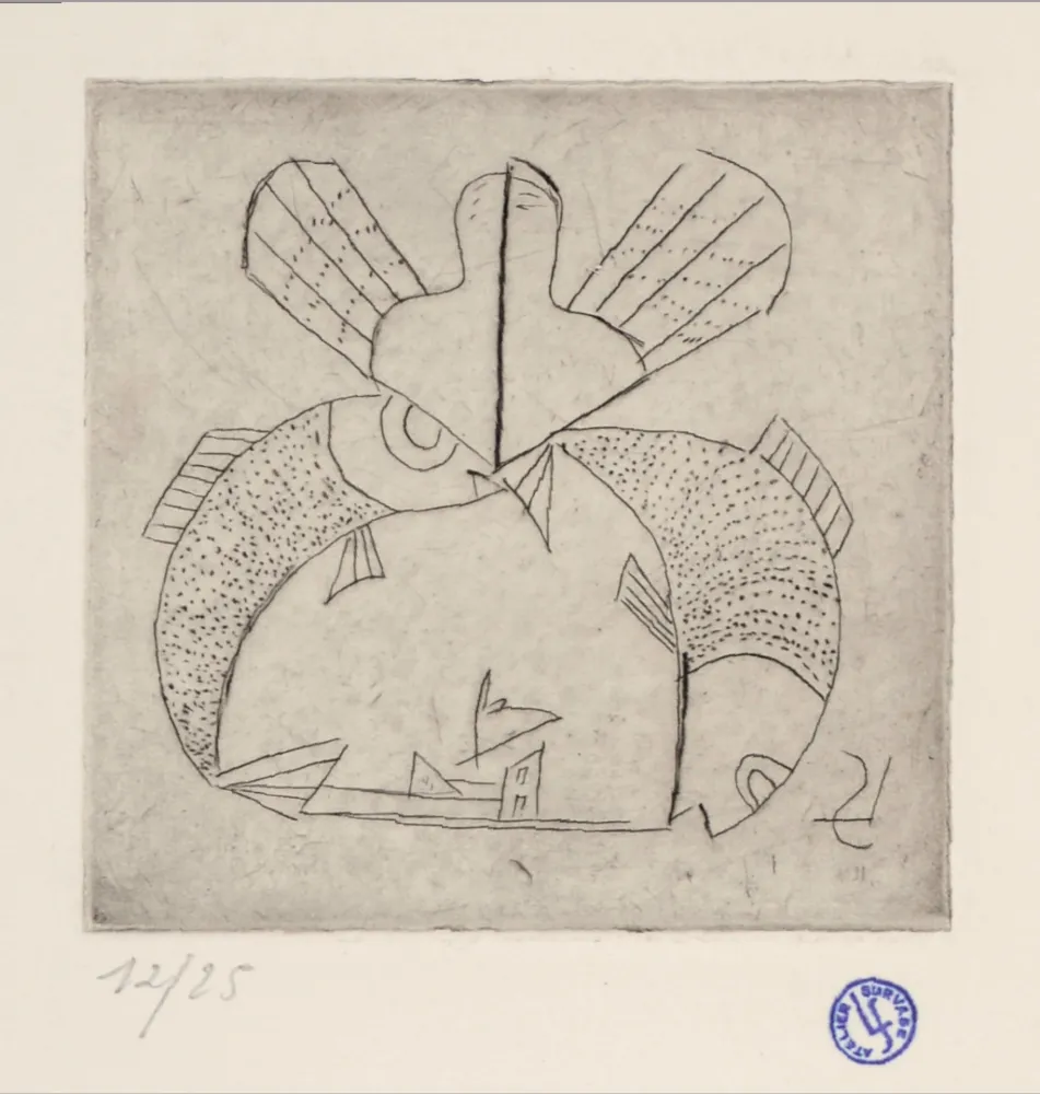 蚀刻版画 Survage - Composition surréaliste (D), c. 1930s