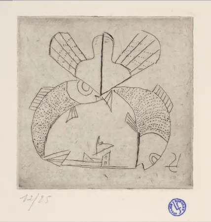 蚀刻版画 Survage - Composition surréaliste (D), c. 1930s