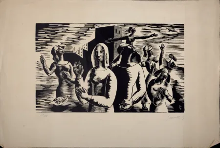 木刻 Survage - Composition surréaliste (F), c. 1930s