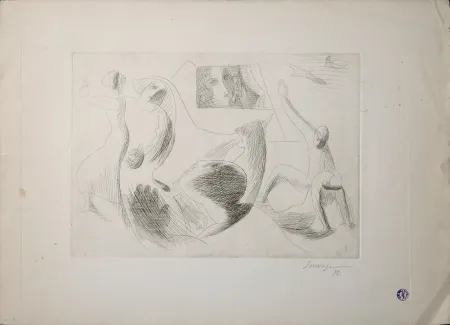 蚀刻版画 Survage - Composition surréaliste IX, 1932 - Hand-signed! - Very scarce!