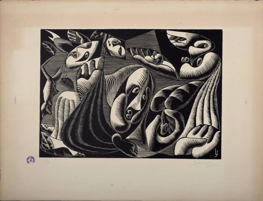 木刻 Survage - Composition surréaliste XXII (2), 1935