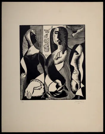 木刻 Survage - Composition surréaliste, XXIII (1), 1933