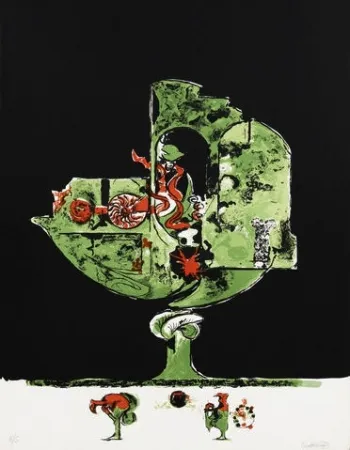 石版画 Sutherland - Flames in a Rock Form II