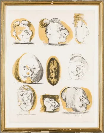 石版画 Sutherland - Planches D'etudes ( tetes )