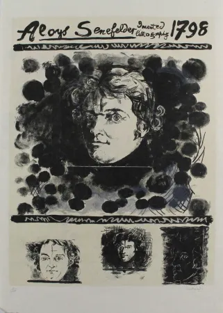 石版画 Sutherland - Portrait of Aloys Senefelder