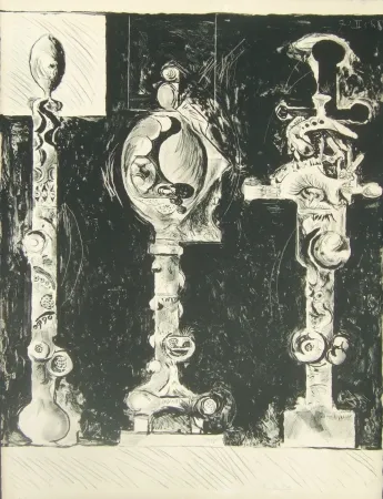 石版画 Sutherland - Three organic forms