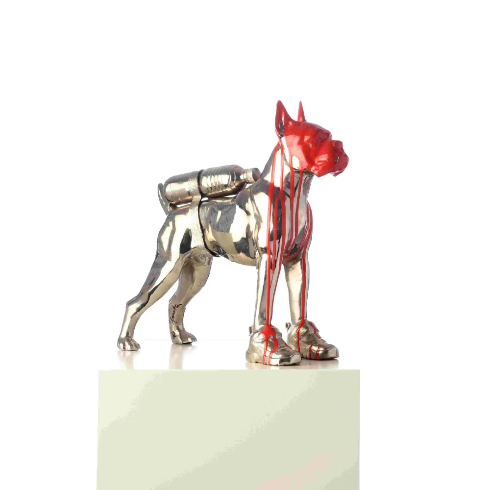 复数作品 Sweetlove - Cloned Bulldog with petbottle & shoes (red head)