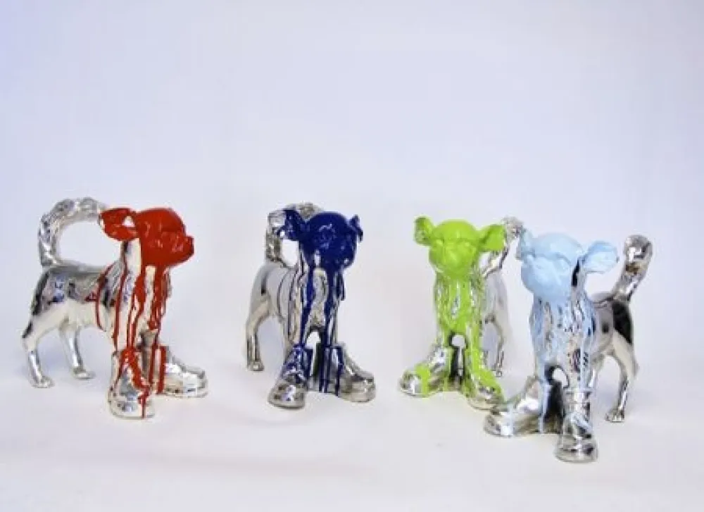 复数作品 Sweetlove - Cloned Silver plated Chihuahua