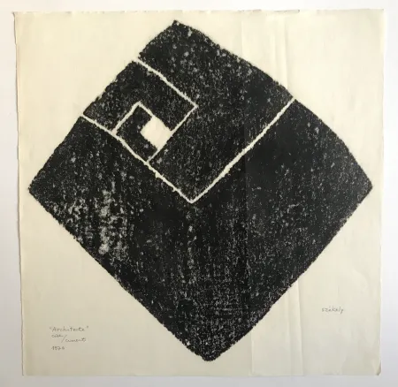 版画 Székely - Architecte