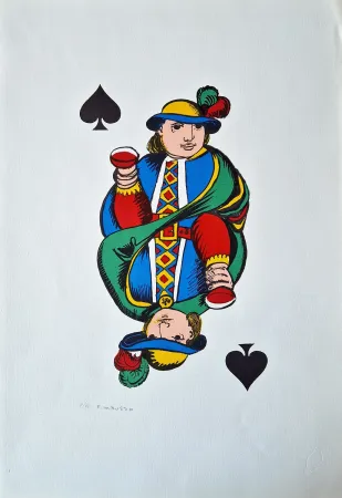 石版画 Tabusso - Fante di picche