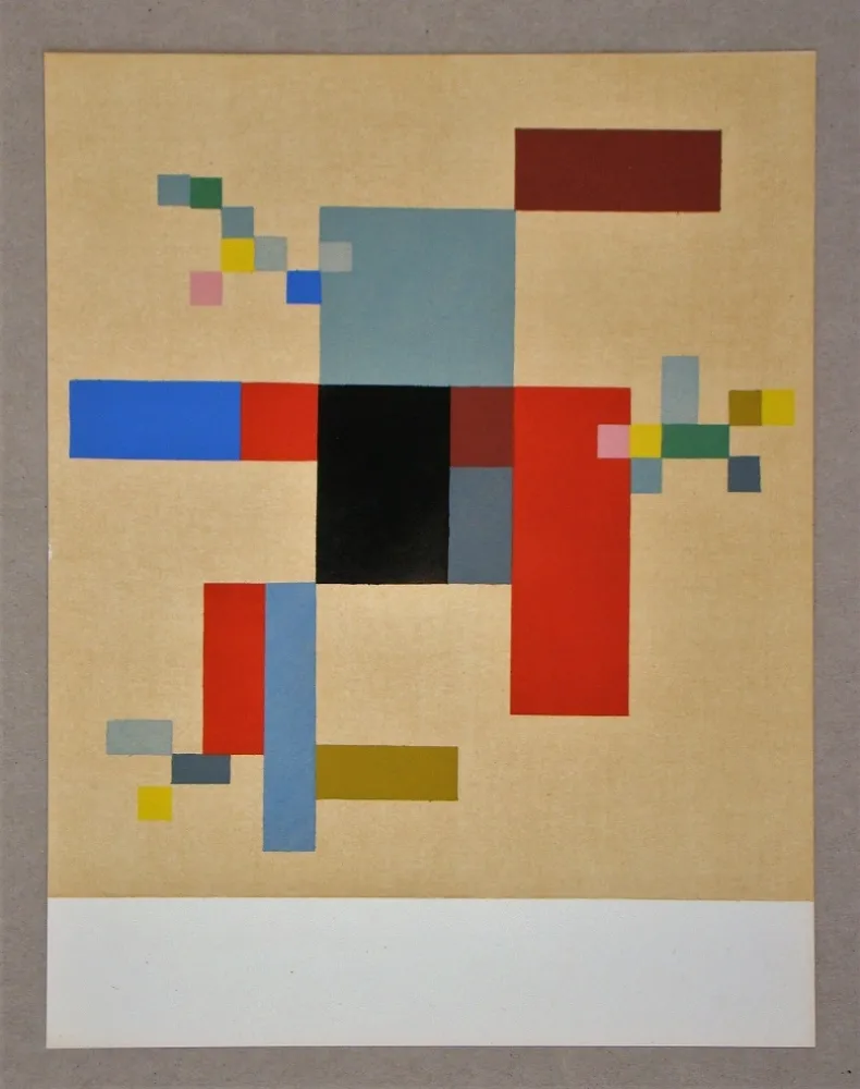 镂版印刷 Taeuber-Arp - Composition verticale-horizontale sur fond blanc, 1916