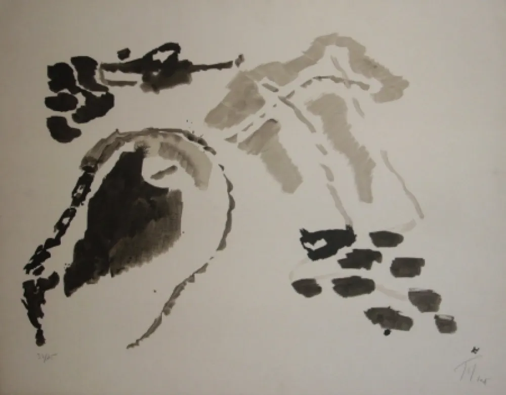 石版画 Tal Coat - Fonds rocheux II