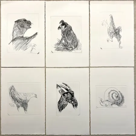 版画 Tal Coat - (Pierre Lecuire) BESTIAIRE. 50 eaux-fortes et pointes sèches de Tal Coat - Suite barrée unique (1985)