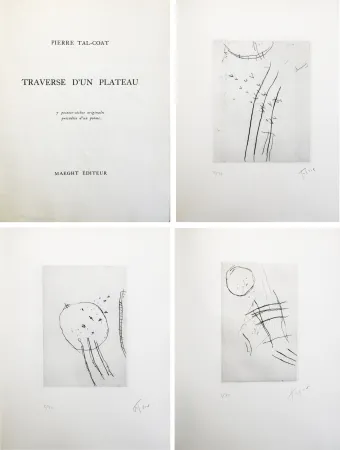 插图书 Tal Coat - TRAVERSE D'UN PLATEAU. 7 pointes sèches originales signées (1963).