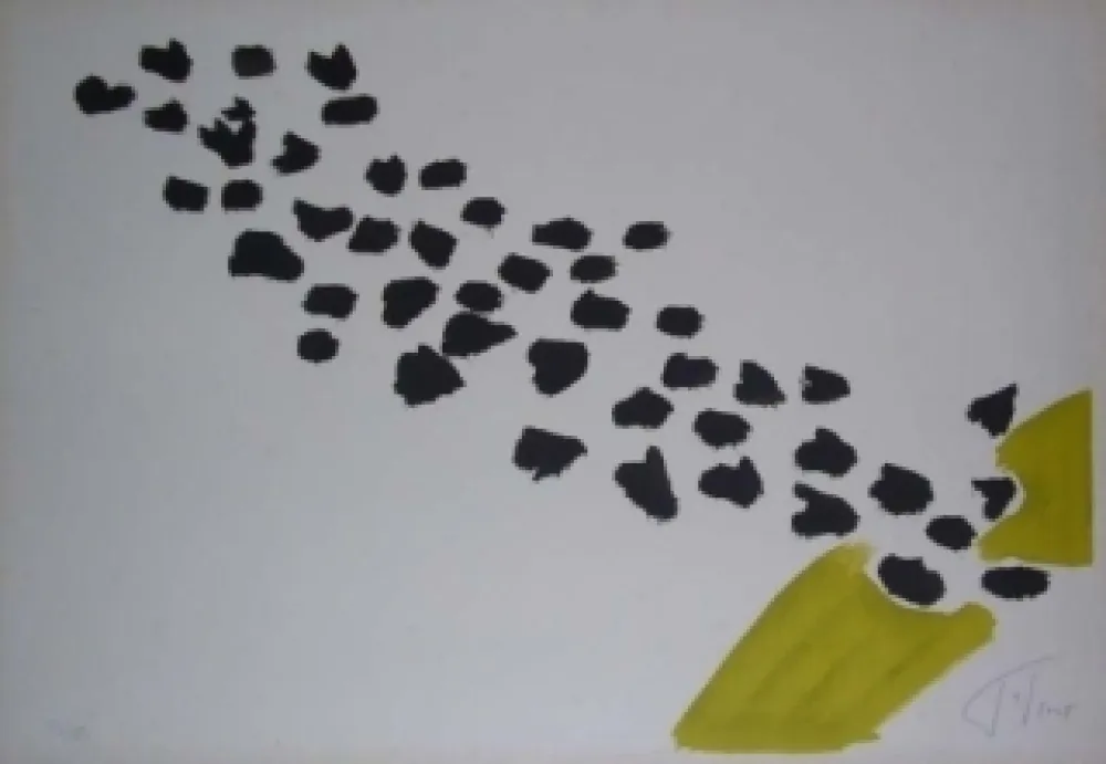 石版画 Tal Coat - VOL D'OISEAUX II