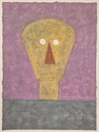 版画 Tamayo - Cabez sobre fondo Rosa