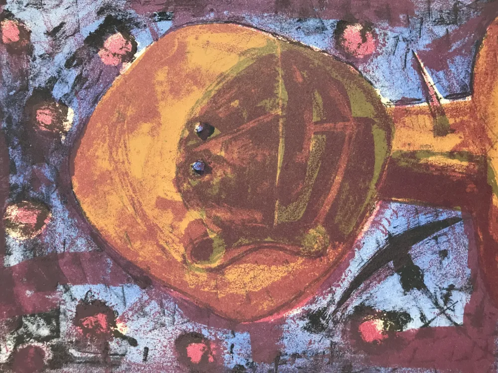 石版画 Tamayo - Cabeza Con Pajaros