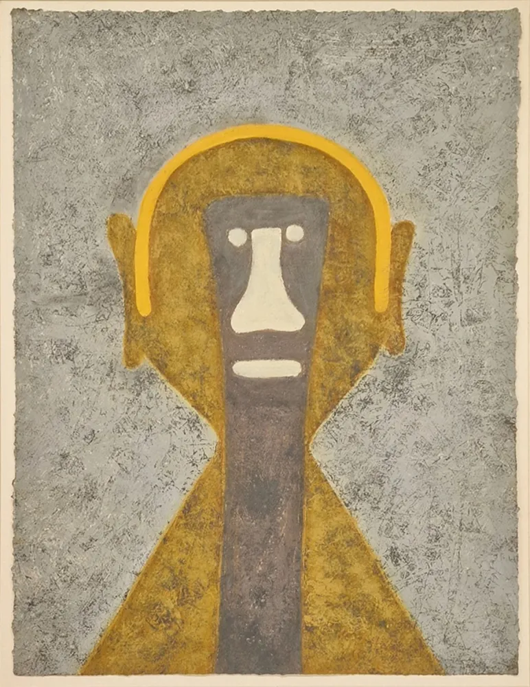 版画 Tamayo - Cabeza en Amarillo