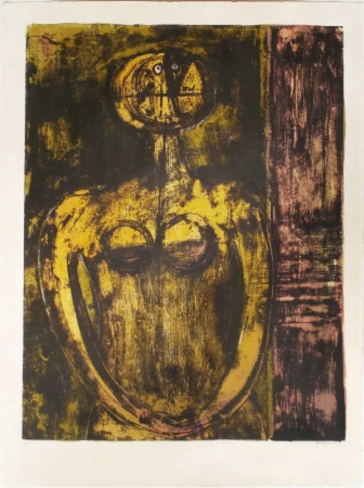 石版画 Tamayo - Desnudo en Naranja