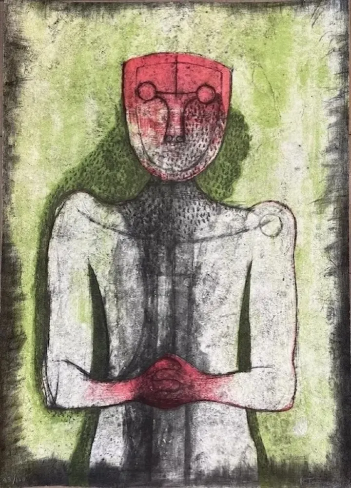 石版画 Tamayo - Figura di donna
